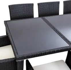 Tectake - Tuinmeubelset - 8 Persoons - Zwart -Fijne Tuinmeubelwinkel 1200x1174