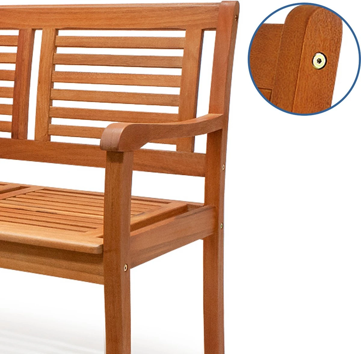 Casaria Tuinbank - FSC®-Gecertificeerd Eucalyptushout - 153cm Bruin 4 Casaria Tuinbank - FSC®-Gecertificeerd Eucalyptushout - 153cm Bruin - Afbeelding 4