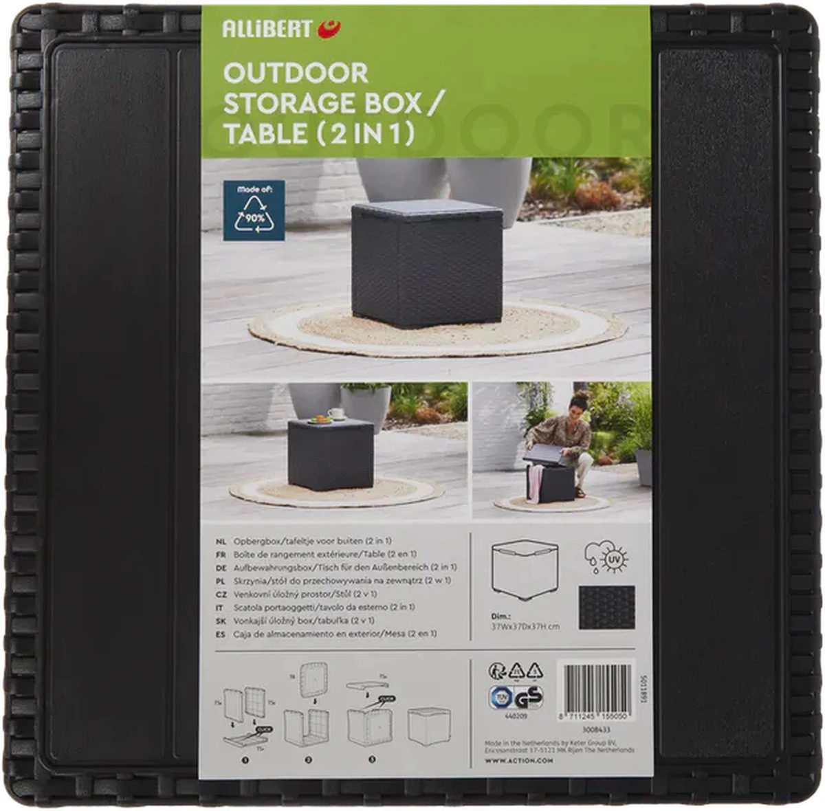 Merkloos Bijzettafel - Tuintafel - Opslagbox - Terrasbox - 2 In 1 Opbergbox - Kussenbox - Tuin Opslag - Weerbestendig 2 Merkloos Bijzettafel - Tuintafel - Opslagbox - Terrasbox - 2 In 1 Opbergbox - Kussenbox - Tuin Opslag - Weerbestendig - Afbeelding 2