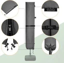 Kingsleeve Parasolhoes Tot Ø 330cm - Weerbestendig Robuust - Grijs 21 Kingsleeve Parasolhoes Tot Ø 330cm - Weerbestendig Robuust - Grijs -Fijne Tuinmeubelwinkel 1200x1181