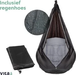 Vita5 Macramé Hangstoel - Voor Binnen En Buiten - Zonder Standaard - Incl. Kussen, Boekenvak En Beschermhoes - Tot 150kg - Grijs 20 Vita5 Macramé Hangstoel - Voor Binnen En Buiten - Zonder Standaard - Incl. Kussen, Boekenvak En Beschermhoes - Tot 150kg - Grijs -Fijne Tuinmeubelwinkel 1200x1185 2