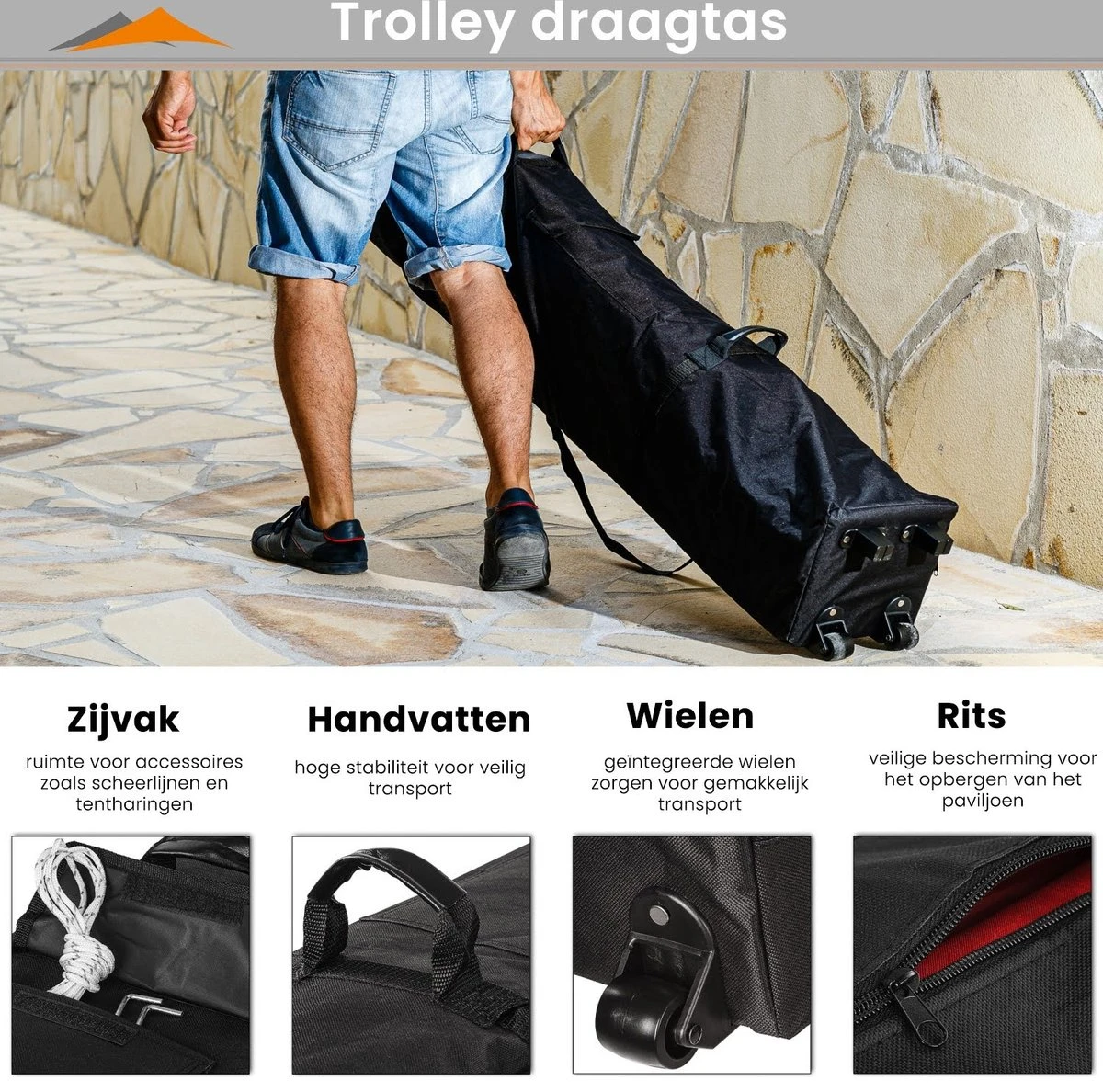 Easy Up Partytent - Partytent - Paviljoen - Partytent Opvouwbaar - Partytent 3x3 - Partytent Met Zijwanden - Inclusief Trolley - Waterdicht - UV 50+ Bescherming - Met Ramen - 16 Kg - Staal - Antraciet - 300 X 300 Cm 7 Easy Up Partytent - Partytent - Paviljoen - Partytent Opvouwbaar - Partytent 3x3 - Partytent Met Zijwanden - Inclusief Trolley - Waterdicht - UV 50+ Bescherming - Met Ramen - 16 Kg - Staal - Antraciet - 300 X 300 Cm - Afbeelding 7