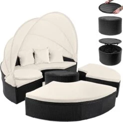 Casaria Polyrattan Zonne-Eiland Ø185cm – Incl. Kussens - Zwart Crème 24 Casaria Polyrattan Zonne-Eiland Ø185cm – Incl. Kussens - Zwart Crème -Fijne Tuinmeubelwinkel 1200x1189 7