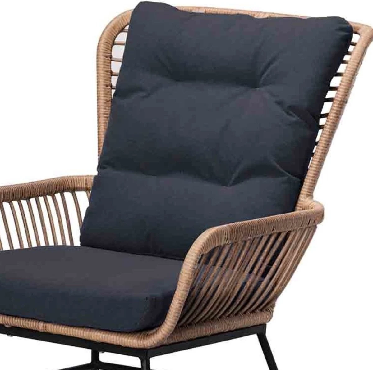 BUITEN Living Dex Wicker Loungestoel Tuin Incl. Wicker Voetenbank | Wicker + Aluminium | Bamboe Antraciet 13 BUITEN Living Dex Wicker Loungestoel Tuin Incl. Wicker Voetenbank | Wicker + Aluminium | Bamboe Antraciet - Afbeelding 13