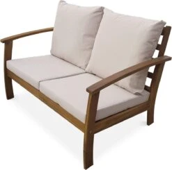 Houten Loungeset 4 Plaatsen - Ushuaïa -ecru Kussens, Bank, Fauteuils En Lage Tafel Van Acacia, Design -Fijne Tuinmeubelwinkel 1200x1192 7