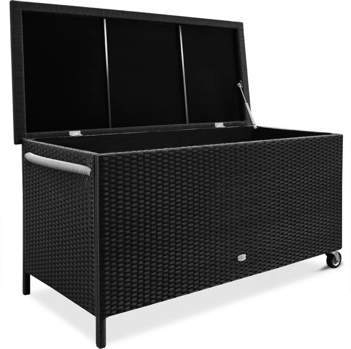 Casaria Wicker Opbergbox - Waterdicht 121,5cm Met Wielen - Grijs 1 Casaria Wicker Opbergbox - Waterdicht 121,5cm Met Wielen - Grijs