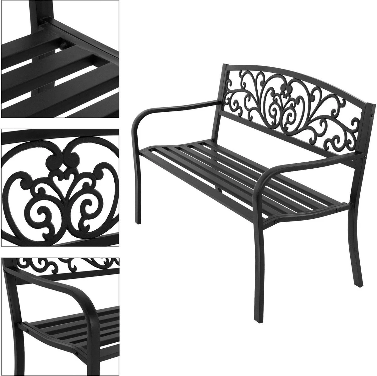 Pro Garden Tuinbank -127 X 60 - Metaal 2 Pro Garden Tuinbank -127 X 60 - Metaal - Afbeelding 2