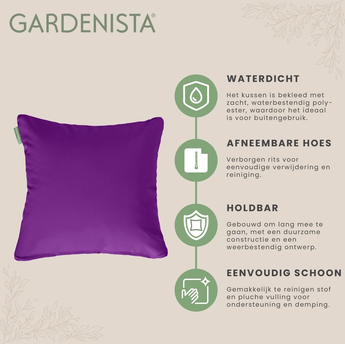 Gardenista Sierkussens - Hollow Fibre Gevuld 45cm Binnenkussen - Tuinkussens Voor Binnen En Buiten - Kussentjes Woonkamer 7 Gardenista Sierkussens - Hollow Fibre Gevuld 45cm Binnenkussen - Tuinkussens Voor Binnen En Buiten - Kussentjes Woonkamer - Afbeelding 7