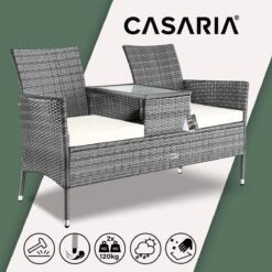 Casaria Polyrattan Tuinbank - Incl. Tafel & Kussens 7 Cm - Grijs 15 Casaria Polyrattan Tuinbank - Incl. Tafel & Kussens 7 Cm - Grijs -Fijne Tuinmeubelwinkel 1200x1200 103