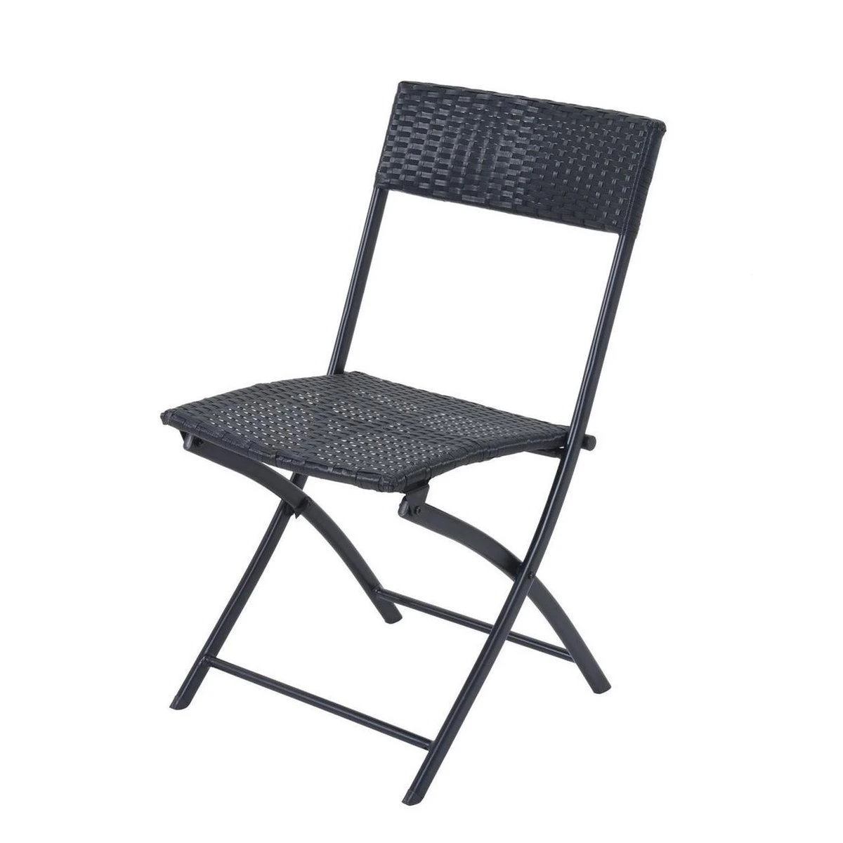 Merkloos 3-delige Bistroset Poly Rattan - Inklapbaar - Balkon Tuinmeubelset - Zwart 3 Merkloos 3-delige Bistroset Poly Rattan - Inklapbaar - Balkon Tuinmeubelset - Zwart - Afbeelding 3