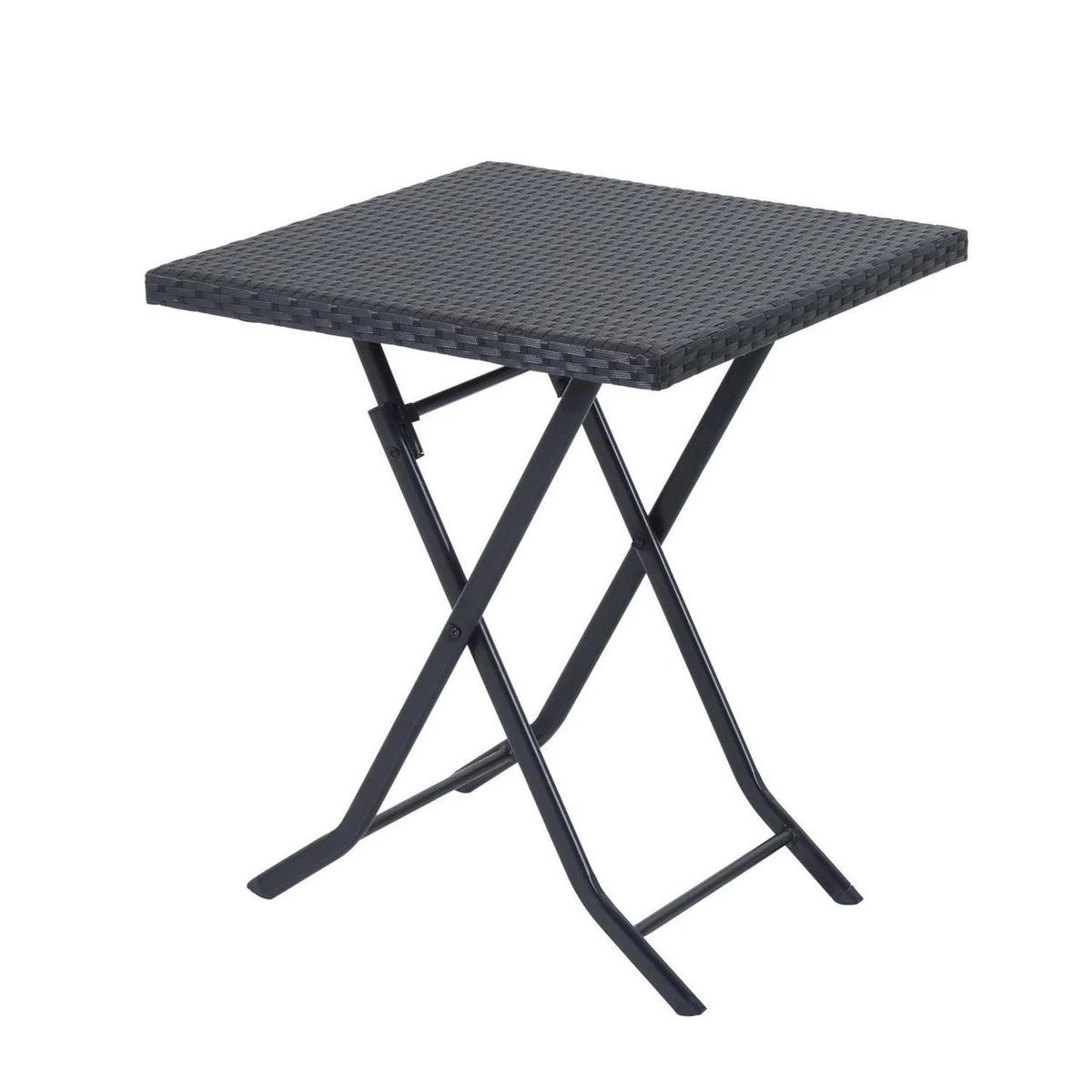 Merkloos 3-delige Bistroset Poly Rattan - Inklapbaar - Balkon Tuinmeubelset - Zwart 4 Merkloos 3-delige Bistroset Poly Rattan - Inklapbaar - Balkon Tuinmeubelset - Zwart - Afbeelding 4