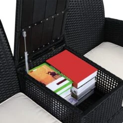 Casaria Tuinbank Polyrattan – 2 Zitter Incl. Tafel & Kussens – Zwart -Fijne Tuinmeubelwinkel 1200x1200 1072