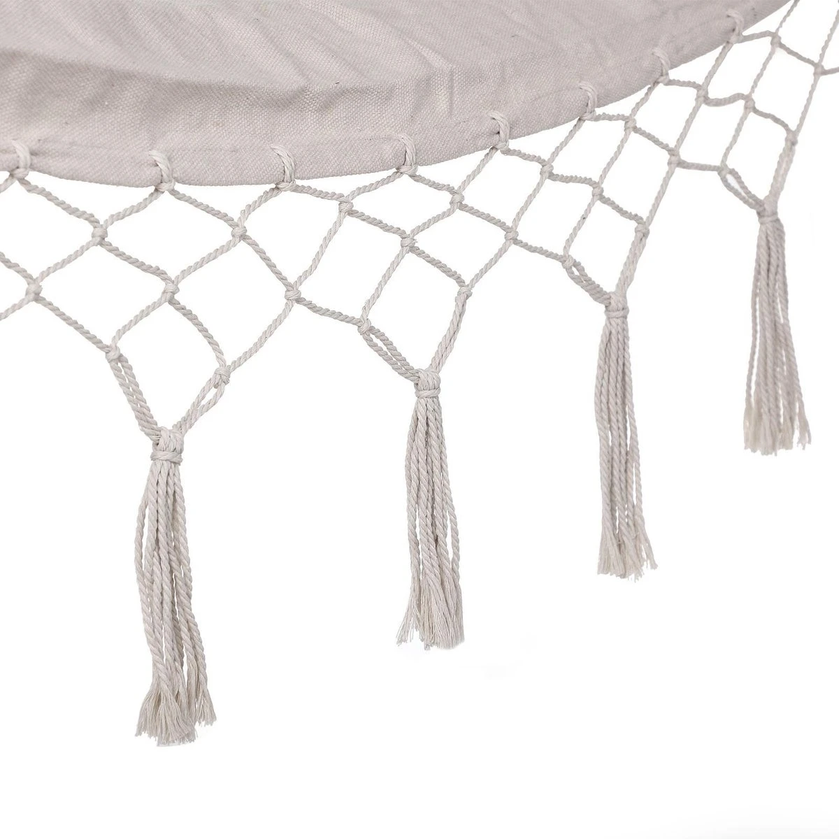 Detex Hangmat Met Franjes - 320x150cm – Belastbaar Tot 300kg Beige 3 Detex Hangmat Met Franjes - 320x150cm – Belastbaar Tot 300kg Beige - Afbeelding 3