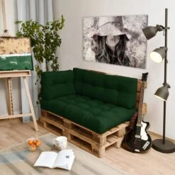 Beautissu Style – Palletkussen Set – 1x Zitkussen 120x80 Cm & 1x Rugkussen 120x40 Cm – Donker Groen -Fijne Tuinmeubelwinkel 1200x1200 1112