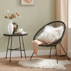 Songmics Balkonmeubilair, Tuinmeubelset, Set Van 3, Zitgroep, Terrasmeubilair, Glazen Tafelblad, 2 Stoelen, Voor Binnen En Buiten, Voor Patio, Tuin, Balkon, Buiten, Zwart GGF013B02 -Fijne Tuinmeubelwinkel 1200x1200 1115