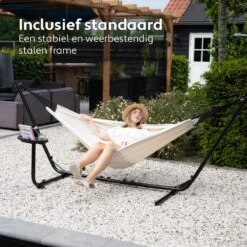 Vita5 Hangmat Met Standaard – 2 Persoons – Incl. Bekerhouder – 205kg Draaggewicht – Beige/Wit 14 Vita5 Hangmat Met Standaard – 2 Persoons – Incl. Bekerhouder – 205kg Draaggewicht – Beige/Wit -Fijne Tuinmeubelwinkel 1200x1200 1158