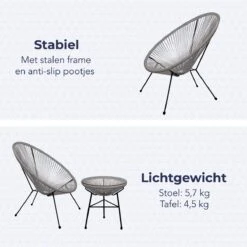 LifeGoods Acapulco Bistroset - 3-Delig - Tuinset Met Bijzettafel - Grijs 13 LifeGoods Acapulco Bistroset - 3-Delig - Tuinset Met Bijzettafel - Grijs -Fijne Tuinmeubelwinkel 1200x1200 1171