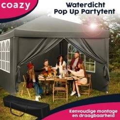 Waterdichte Partytent 3x3 Meter Opvouwbaar Met Zijwanden- Paviljoen Met Zijpanelen - Easy Up - Pop-up Tent Met Haringen, Touw En Anti Slip Poten 13 Waterdichte Partytent 3x3 Meter Opvouwbaar Met Zijwanden- Paviljoen Met Zijpanelen - Easy Up - Pop-up Tent Met Haringen, Touw En Anti Slip Poten -Fijne Tuinmeubelwinkel 1200x1200 1195
