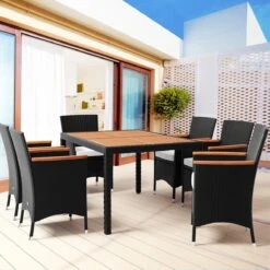 Deuba Polyrattan Tuinset Verona - 6 Stoelen + 1 Tafel Zwart -Fijne Tuinmeubelwinkel 1200x1200 1227