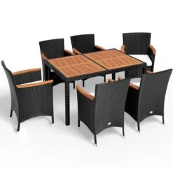 Deuba Polyrattan Tuinset Verona - 6 Stoelen + 1 Tafel Zwart -Fijne Tuinmeubelwinkel 1200x1200 1231