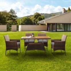 Teamson Home 5-Delig Diningset - Tuinset - Tuinmeubelen - Tafel En 4 Stoelen - Voor Maximaal 4 Personen - Massief Houten Tafelblad - Bruin - 244 X 132 X 84 (cm) 13 Teamson Home 5-Delig Diningset - Tuinset - Tuinmeubelen - Tafel En 4 Stoelen - Voor Maximaal 4 Personen - Massief Houten Tafelblad - Bruin - 244 X 132 X 84 (cm) -Fijne Tuinmeubelwinkel 1200x1200 1252