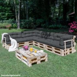 Beautissu Style – Palletkussen Set – 1x Zitkussen 120x80 Cm & 1x Rugkussen 120x40 Cm – Graphiet Grijs -Fijne Tuinmeubelwinkel 1200x1200 1321