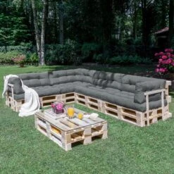 Beautissu Style – Palletkussen Set – 1x Zitkussen 120x80 Cm & 1x Rugkussen 120x40 Cm – Graphiet Grijs -Fijne Tuinmeubelwinkel 1200x1200 1322