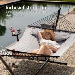 Vita5 Hangmat Met Standaard En Spreidstok – 2 Persoons – Incl. Bekerhouder - Afneembaar Kussen – Uv-bestendig – Lichtgrijs 15 Vita5 Hangmat Met Standaard En Spreidstok – 2 Persoons – Incl. Bekerhouder - Afneembaar Kussen – Uv-bestendig – Lichtgrijs -Fijne Tuinmeubelwinkel 1200x1200 1331
