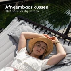 Vita5 Hangmat Met Standaard En Spreidstok – 2 Persoons – Incl. Bekerhouder - Afneembaar Kussen – Uv-bestendig – Lichtgrijs 17 Vita5 Hangmat Met Standaard En Spreidstok – 2 Persoons – Incl. Bekerhouder - Afneembaar Kussen – Uv-bestendig – Lichtgrijs -Fijne Tuinmeubelwinkel 1200x1200 1333