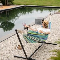 Vita5 Hangmat Met Standaard – 2 Persoons – Incl. Bekerhouder – 205kg Draaggewicht – Groen/Blauw 23 Vita5 Hangmat Met Standaard – 2 Persoons – Incl. Bekerhouder – 205kg Draaggewicht – Groen/Blauw -Fijne Tuinmeubelwinkel 1200x1200 1362