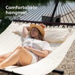 Vita5 Hangmat Met Standaard En Spreidstok – 2 Persoons – Incl. Bekerhouder - Afneembaar Kussen – Uv-bestendig – Beige 15 Vita5 Hangmat Met Standaard En Spreidstok – 2 Persoons – Incl. Bekerhouder - Afneembaar Kussen – Uv-bestendig – Beige -Fijne Tuinmeubelwinkel 1200x1200 1365