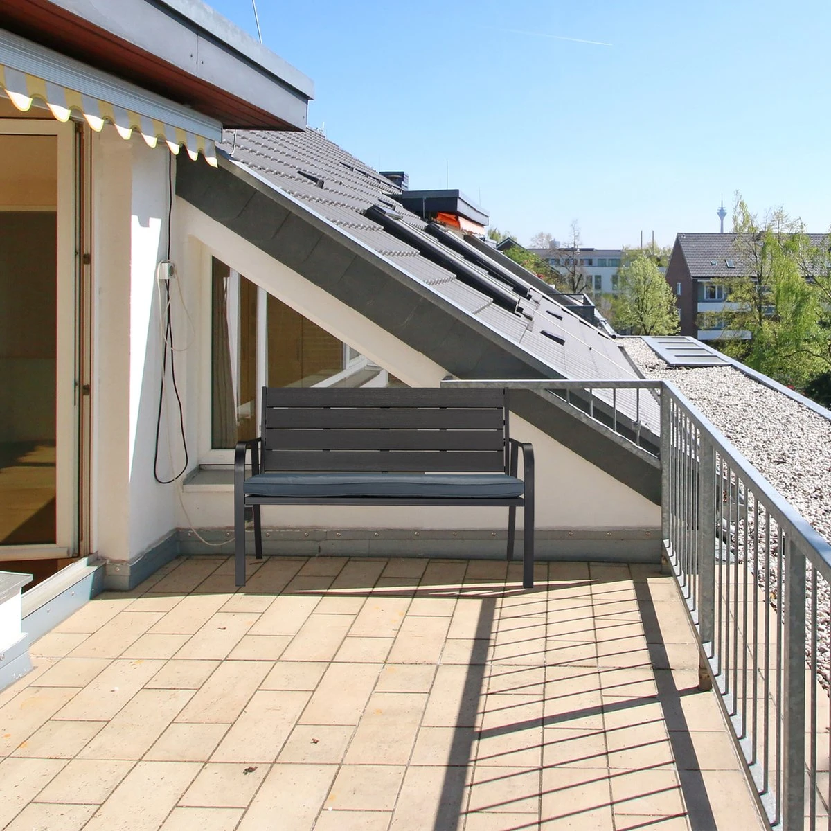 Relaxdays Tuinbank Met Kussen - 2 Zits Buitenbank Metaal - Balkonbank Kunststof - Voortuin 4 Relaxdays Tuinbank Met Kussen - 2 Zits Buitenbank Metaal - Balkonbank Kunststof - Voortuin - Afbeelding 4