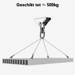 Luxe Ophangsysteem - 180° Schommelen, 360° Roteerbaar - Plafondhaak - Ophanghaak - Hangstoel Buiten - Hangstoel Binnen – Schommelstoel - Schommel - Bokszakken - RVS - Nederlandse Handleiding - -Fijne Tuinmeubelwinkel 1200x1200 232
