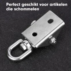 Luxe Ophangsysteem - 180° Schommelen, 360° Roteerbaar - Plafondhaak - Ophanghaak - Hangstoel Buiten - Hangstoel Binnen – Schommelstoel - Schommel - Bokszakken - RVS - Nederlandse Handleiding - -Fijne Tuinmeubelwinkel 1200x1200 233