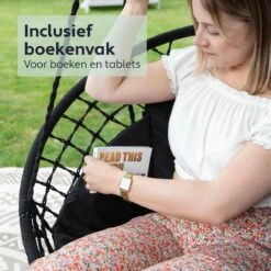 Vita5 Macramé Hangstoel - Voor Binnen En Buiten - Zonder Standaard - Incl. Kussen, Boekenvak En Beschermhoes - Tot 150kg - Zwart 14 Vita5 Macramé Hangstoel - Voor Binnen En Buiten - Zonder Standaard - Incl. Kussen, Boekenvak En Beschermhoes - Tot 150kg - Zwart -Fijne Tuinmeubelwinkel 1200x1200 249
