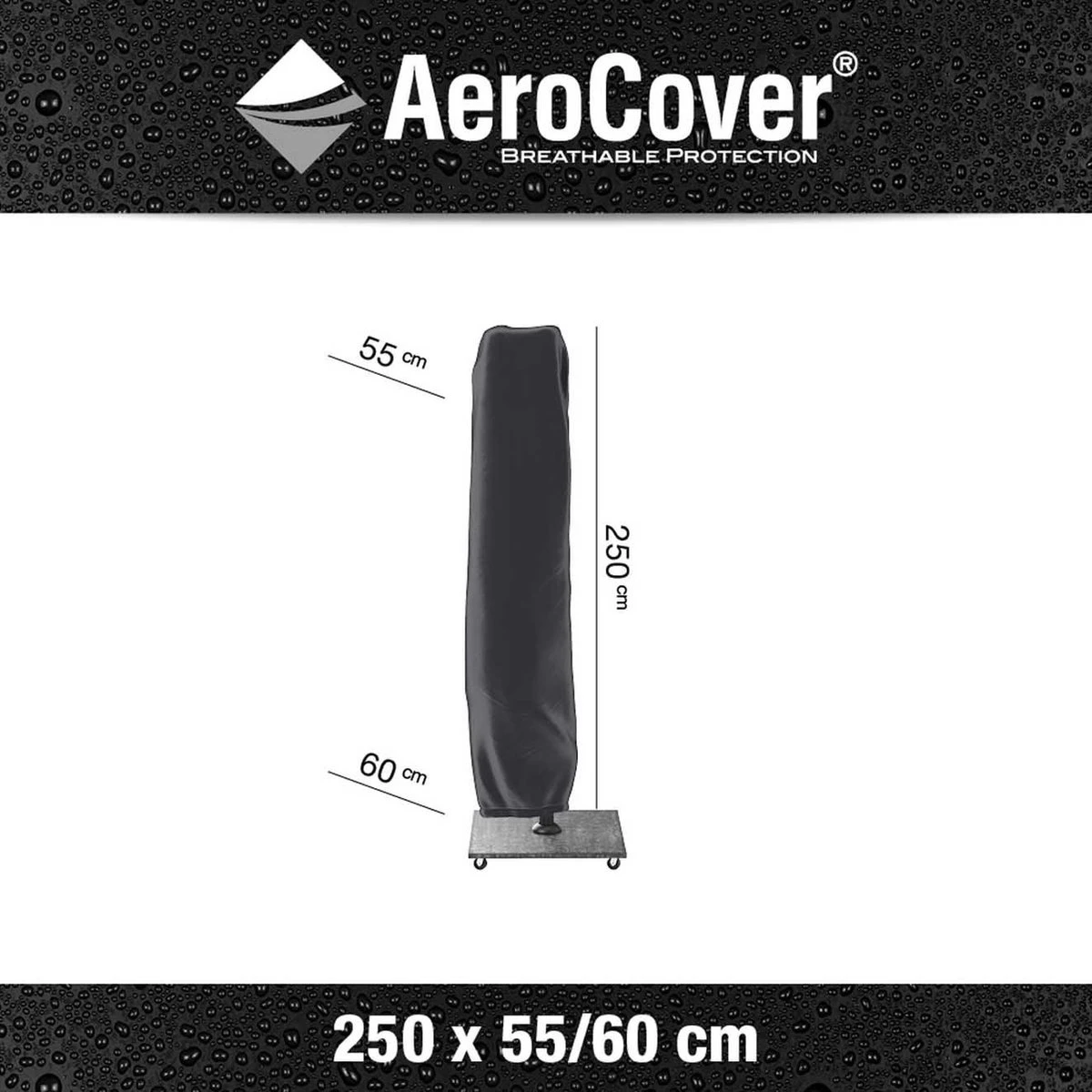 AeroCover Parasolhoes - Zweef Parasols - Grijs - 250x55 Cm (HxB) 1 AeroCover Parasolhoes - Zweef Parasols - Grijs - 250x55 Cm (HxB)