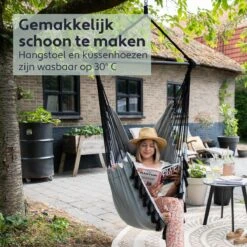 Vita5 XXL Hangstoel | Binnen&Buiten Hangnest | Incl. 2 Kussens En Boekenvak | Volwassenen&Kinderen | Hangmatstoel Tot 225kg | Grijs 15 Vita5 XXL Hangstoel | Binnen&Buiten Hangnest | Incl. 2 Kussens En Boekenvak | Volwassenen&Kinderen | Hangmatstoel Tot 225kg | Grijs -Fijne Tuinmeubelwinkel 1200x1200 303