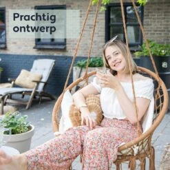Vita5 Macramé Hangstoel - Voor Binnen En Buiten - Zonder Standaard - Incl. Kussen, Boekenvak En Beschermhoes - Tot 150kg - Bruin/Beige 15 Vita5 Macramé Hangstoel - Voor Binnen En Buiten - Zonder Standaard - Incl. Kussen, Boekenvak En Beschermhoes - Tot 150kg - Bruin/Beige -Fijne Tuinmeubelwinkel 1200x1200 332