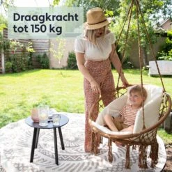 Vita5 Macramé Hangstoel - Voor Binnen En Buiten - Zonder Standaard - Incl. Kussen, Boekenvak En Beschermhoes - Tot 150kg - Bruin/Beige 16 Vita5 Macramé Hangstoel - Voor Binnen En Buiten - Zonder Standaard - Incl. Kussen, Boekenvak En Beschermhoes - Tot 150kg - Bruin/Beige -Fijne Tuinmeubelwinkel 1200x1200 333