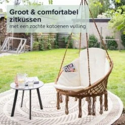 Vita5 Macramé Hangstoel - Voor Binnen En Buiten - Zonder Standaard - Incl. Kussen, Boekenvak En Beschermhoes - Tot 150kg - Bruin/Beige 17 Vita5 Macramé Hangstoel - Voor Binnen En Buiten - Zonder Standaard - Incl. Kussen, Boekenvak En Beschermhoes - Tot 150kg - Bruin/Beige -Fijne Tuinmeubelwinkel 1200x1200 334