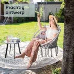 Vita5 Macramé Hangstoel - Voor Binnen En Buiten - Zonder Standaard - Incl. Kussen, Boekenvak En Beschermhoes - Tot 150kg - Grijs 15 Vita5 Macramé Hangstoel - Voor Binnen En Buiten - Zonder Standaard - Incl. Kussen, Boekenvak En Beschermhoes - Tot 150kg - Grijs -Fijne Tuinmeubelwinkel 1200x1200 342