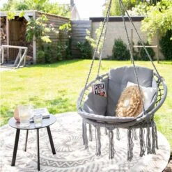 Vita5 Macramé Hangstoel - Voor Binnen En Buiten - Zonder Standaard - Incl. Kussen, Boekenvak En Beschermhoes - Tot 150kg - Grijs 22 Vita5 Macramé Hangstoel - Voor Binnen En Buiten - Zonder Standaard - Incl. Kussen, Boekenvak En Beschermhoes - Tot 150kg - Grijs -Fijne Tuinmeubelwinkel 1200x1200 347