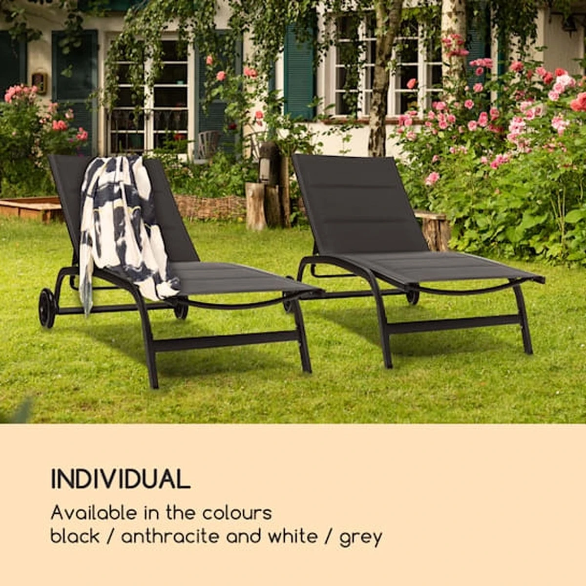 Blumfeldt Limala Tuinstoel - Ligstoel - Relaxstoel - Rugleuning In 6 Standen Verstelbaar - 2 Vielen - Draagkracht: Max. 150 Kg 7 Blumfeldt Limala Tuinstoel - Ligstoel - Relaxstoel - Rugleuning In 6 Standen Verstelbaar - 2 Vielen - Draagkracht: Max. 150 Kg - Afbeelding 7