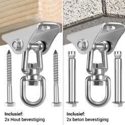 Ophangsysteem - Plafondhaak RVS - Ophanghaak TRX - Hangstoel Buiten - Hangstoel Binnen – Schommelstoel - Schommel - Bokszakken - RVS - 300kg 13 Ophangsysteem - Plafondhaak RVS - Ophanghaak TRX - Hangstoel Buiten - Hangstoel Binnen – Schommelstoel - Schommel - Bokszakken - RVS - 300kg -Fijne Tuinmeubelwinkel 1200x1200 363