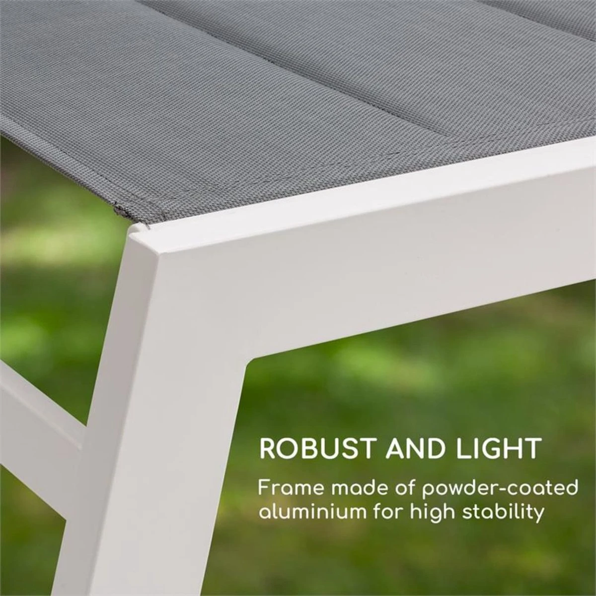 Blumfeldt Renazzo Lounge Ligstoel - Ligbed Voor De Tuin - Aluminium Tuinstoel - 6 Standen - Waterafstotend - Bekleding Van 70 % Pvc En 30 % Polyetheen - Grijs 8 Blumfeldt Renazzo Lounge Ligstoel - Ligbed Voor De Tuin - Aluminium Tuinstoel - 6 Standen - Waterafstotend - Bekleding Van 70 % Pvc En 30 % Polyetheen - Grijs - Afbeelding 8