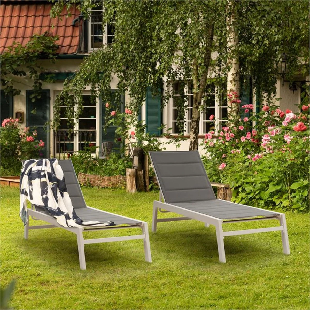 Blumfeldt Renazzo Lounge Ligstoel - Ligbed Voor De Tuin - Aluminium Tuinstoel - 6 Standen - Waterafstotend - Bekleding Van 70 % Pvc En 30 % Polyetheen - Grijs 9 Blumfeldt Renazzo Lounge Ligstoel - Ligbed Voor De Tuin - Aluminium Tuinstoel - 6 Standen - Waterafstotend - Bekleding Van 70 % Pvc En 30 % Polyetheen - Grijs - Afbeelding 9