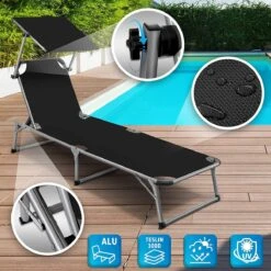 Sens Design Zonnebed - Ligbed Inklapbaar Met Zonneklep - Zwart -Fijne Tuinmeubelwinkel 1200x1200 386