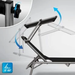 Sens Design Zonnebed - Ligbed Inklapbaar Met Zonneklep - Zwart -Fijne Tuinmeubelwinkel 1200x1200 387