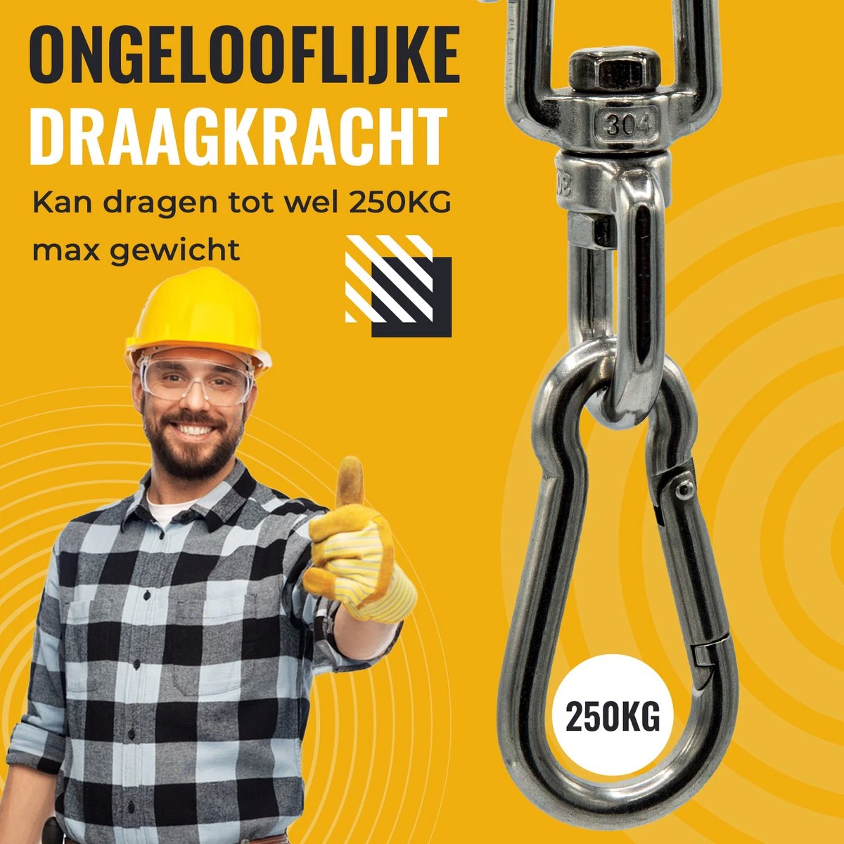 Itstrong® Plafondhaak Ophangsysteem Voor Binnen & Buiten – Ophanghaak Voor Bokszak – Schommel – Schommelstoel – Hangstoel - RVS 4 Itstrong® Plafondhaak Ophangsysteem Voor Binnen & Buiten – Ophanghaak Voor Bokszak – Schommel – Schommelstoel – Hangstoel - RVS - Afbeelding 4