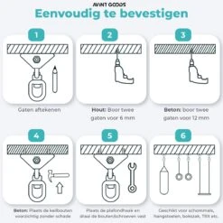 AVINT GOODS RVS Ophangsysteem Plafondhaak Bokszak – Schroefhaak & Ophanghaak Hangstoel – Muurhaak Binnen & Buiten - 550KG 17 AVINT GOODS RVS Ophangsysteem Plafondhaak Bokszak – Schroefhaak & Ophanghaak Hangstoel – Muurhaak Binnen & Buiten - 550KG -Fijne Tuinmeubelwinkel 1200x1200 413
